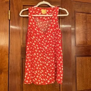 MAEVE Size 6 Red and White floral top